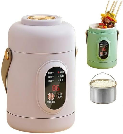 Small Rice Cooker, Mini Electric Pot, Portable Electric Cooker Ramen Cookers Small Cooking Pot, Rapid Noodles CookerS Stainless Steel Pots for Porridge, Rice, Soup (Purple)