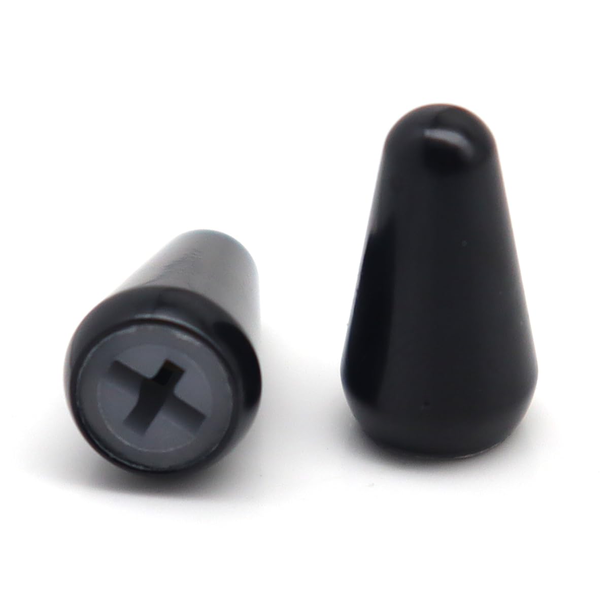 2pcs Guitar 5 Way Pickup Switch Tip Black Metal Switch Cap Switch Knob for Strat Tele GuitarBlack