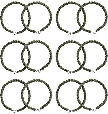 JOVITEC 12 Pieces Military Elastic Boot Straps Shoelace Boot Blousers Military Leg Blousing Straps Garters with Metal Hooks