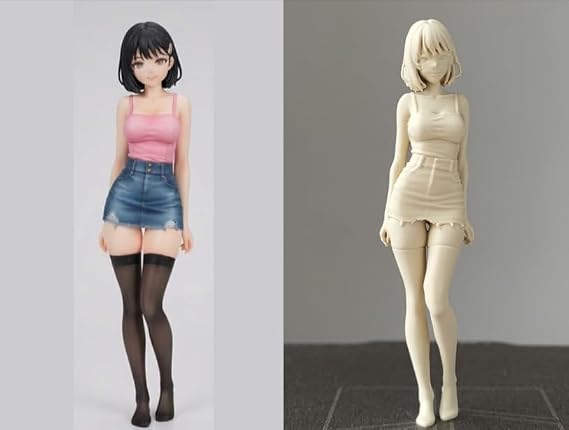 Anime Girl Figure - Detaylı Tasarım Estetik Anime Kız Figürü - Koleksiyonluk Biblo, Oyuncu Masası Aksesuarı ve boyanabilir biblo Dekoru - Anime Severler İçin Şık ve Yaratıcı Hediye