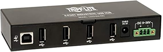 Tripp Lite 4-Port Rugged Industrial USB 2.0 Hi-Speed Hub w 15KV ESD Immunity and metal case, Mountable(U223-004-IND)