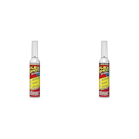 Flex Shot Rubber Adhesive Sealant Caulk 8 oz and Flex Shot Black 8 oz Flexible Rubber Silicone Sealant