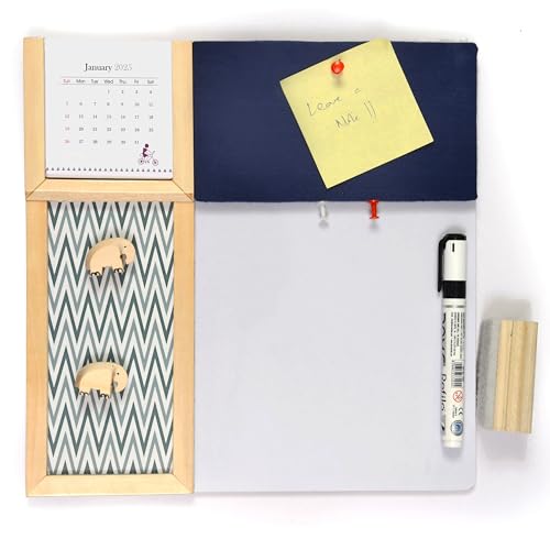 IVEI Metal Combination Board - Pin & Whiteboard Combo, Dry Erase,#39;14in X 14in with Metal Board Small All-Purpose to-do Boards for Office, School, Home