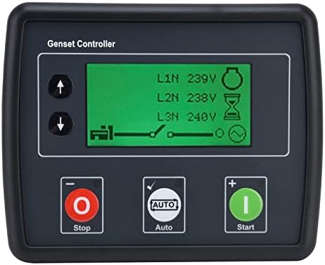 Luqeeg DSE4510 Generator Controller, LCD Display Generator Genset Controller, Auto Start Stop Mains Failure Control Module 3 Phase Generator Set Controller with Three Remotes