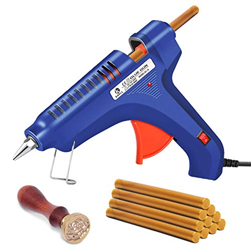 Hot Melt Glue Gun Kit, Glue Gun with 10 PCS Sealing Wax Sticks and Wax Seal Stamp for DIY Arts Crafts Projects Sealing Quick Repairs Home Office