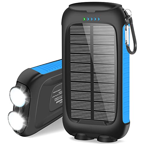 Suscell Solar Power Bank -38800mAh Waterproof Portable Solar Phone Charger with LED FlashlightFast Charge USB C External Backup Battery Pack for All Cell Phones & Electronic Devices
