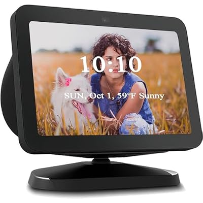 Adjustable Stand for All-new Echo Show 8 (3rd Gen, 2023 release), Smart Display Magnetic Stand Mount Compatible with Echo Show 8 (3rd Gen), with 360 Degree Rotation Tilt and Anti-Slip Base (Black)