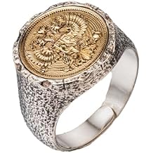 Double Eagle Ring 925 Silver Adjustable Victory Wing Jewelry for Men, Vintage Unisex Pinky Ring, Couple Gift