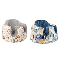 Baby Seat Cover Compatible with Bumbo Seat, Soft Comfortable Minky Seat Cover for Baby Girl Boy, Breathable Removable Cover for Baby Seat, Fall Mountain & Watercolor Animal