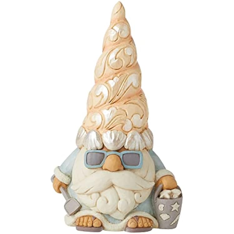 Enesco Jim Shore Heartwood Creek Coastal Seashell Gnome with Sunglasses Figurine, 6.14 Inch, Multicolor