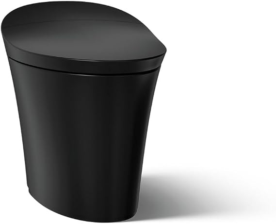 Kohler K-5401-PA Veil One-Piece Elongated Dual-Flush Intelligent Toilet, Smart Bidet Toilet, Honed Black.