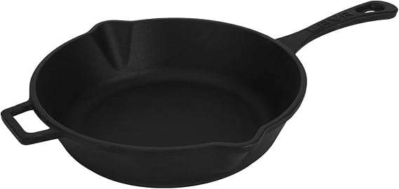Lava Casting Round Frying Pan with Cast Iron Solid Handle. Diameter(Ø)24cm