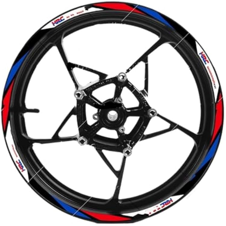 Wheel Stickers for HRC CBR1100 CBR1000RR 600RR for CBR 650 500R 300R 250R 125 Reflective Motorcycle Wheel Sticker Tire Stripe Rim Decals DecalsBlue 1