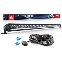 Nilight 50.5 Inch Single Row Slim LED Light Bar 165W 17675LM Anti-Glare Flood Spot Combo DRL Offroad Lamp IP68 w/ 12AWG DT Wiring Kit for Pickup Truck SUV ATV UTV Boat 4x4 Jeep