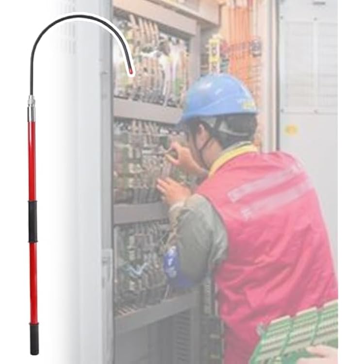 Rescue Hook Hotstick, Electrical Safety 3ft 5ft 6foot 10feet, High Voltage Insulated Rescue Tool for Power StationSubstation, Portable Pole Body with HooksRed,3 Metres9.8 ft118 in