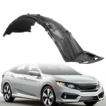 Front Left Fender Liner Inner Panel Compatible with 2016-2019 Honda Civic, Replacement for 74151TBAA00 HO1248158 Wheel Liner Splash Shield Guard Driver Side