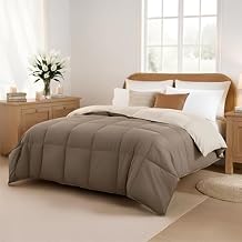 Modern Threads Down Alternative Reversible Comforter Taupe/Champagne King