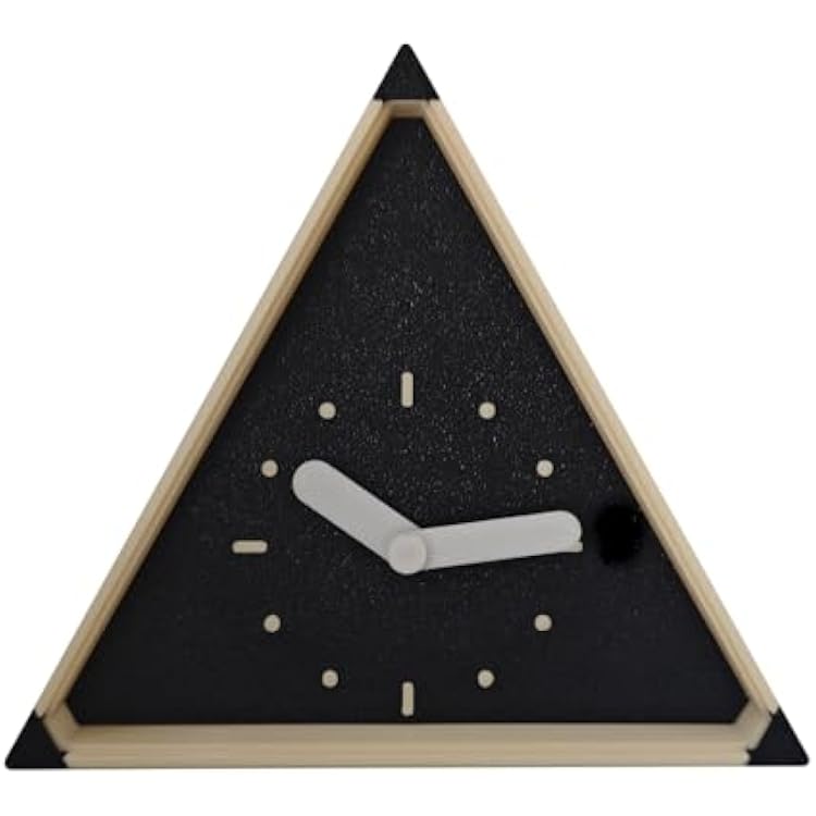 Triangle Art Clock, Wall Clock or Table Clock, Silent Analog Clock, AA Battery, Three-Dimensional dial (Khaki)