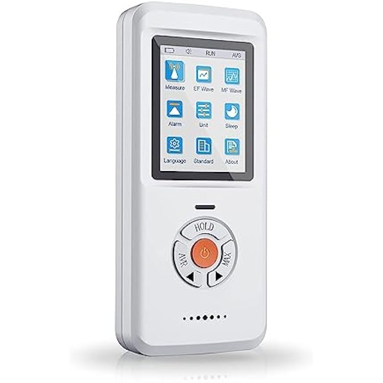 Digital LCD EMF Detector EMF Tester, 3-in-1 Rechargeable Electromagnetic Field Radiation Detector with HD LCD Display & Data Lock Function, 5HZ-3.5GHZ Frequency Response, for Home Inspections