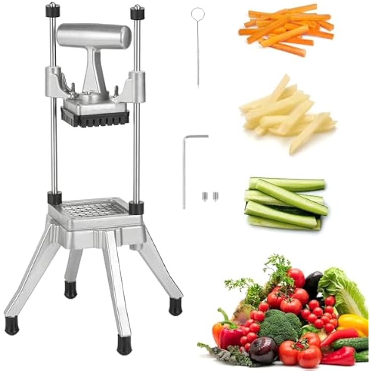 Commercial Chopper Vegetable Cutter Fruit Dicer Heavy Duty Stainless Stee Dicer Cutter Onion Chopper Professional Food Dicer for French Fry Tomato Peppers Potato 14 Blade