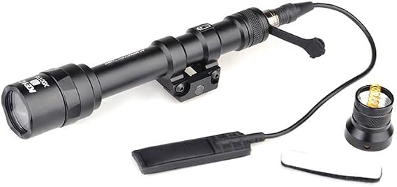 M600AA Mini Scout Flashlight Light,200 Lumens LED Whitelight Torch Light,With Remote Pressure Switch & Replaceable Mounting Tail Cap Combo,Constant/Momentary Modes,Fits For Standard 20mm Pic Rail