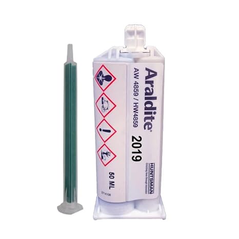 Araldite 2019 50ml Cartridge AW4859 / HW4859 - Dark Gray 120-Min Set Time High-Strength-Toughened Epoxy Gel Cartridges & Nozzles 50ml