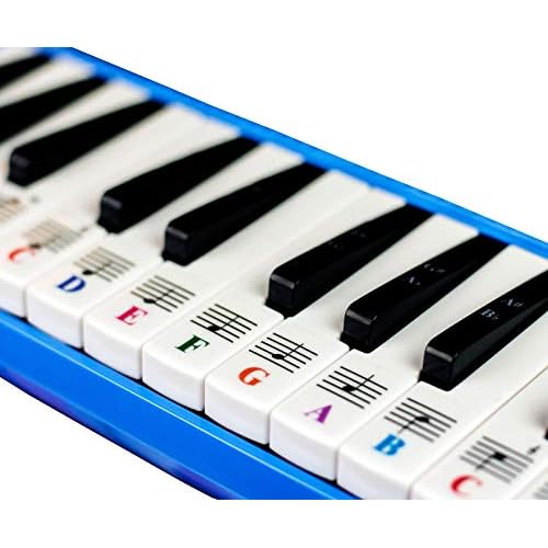 QMG Piano Stickers for 3237 Key Melodica, Transparent and Removable, Made in USA