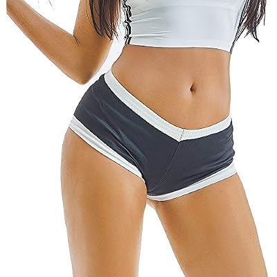 Women High Waist Stretchy Athletic Yoga Dance Hot Shorts Workout Running Black S
