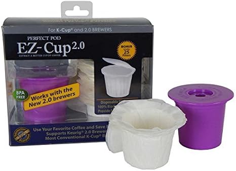 Perfect Pod EZ-Cup 2.0 Starter Pack Reusable Coffee Pod with 25 Filters