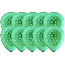 Acoustik Attak STEALTH III Jazz 3 Guitar Picks No-Slip 3D Grip, Beveled Tip, Glow in the Dark Precision Picks for Electric & Acoustic Guitar | Carbon Fiber Nylon (10 Pack, Radium)