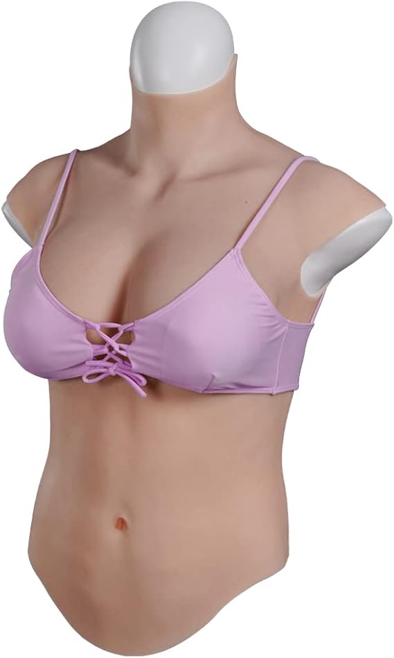 8th Generation Silicone Bib Half Bodysuit with Silicone Filler Oil-Free Silicone Chest Plate Float Point Inside