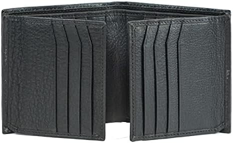 Bullz Genuine Nappa Cow Leather Thick Dual Credit Card ID Flap Quad Fold Large Bifold Mens Wallet Passcase RFID | Genuine, Nappa, Thick, Dual Credit Card, ID Flap, Quad Fold