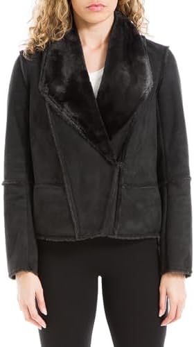 Max Studio Womens Fuax Fur Suede Short Jacket