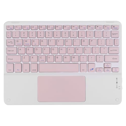 Bluetooth Keyboard with Touchpad, Ultra Slim Rechargeable Wireless Tablet Keyboard with Trackpad,Portable Universal Small Travel Keypad for iOS iPad ProiPad AiriPadiPad Mini,Android WindowsPink