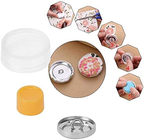 HEEPDD Covered Button Kit 10 Sets with Tools DIY Fabric Button Maker | Cover Buttons Kit with Tools DIY Fabric Cloth Cover Buttons for Sewing Upholstery Craft 20mm Flat Back Buttons