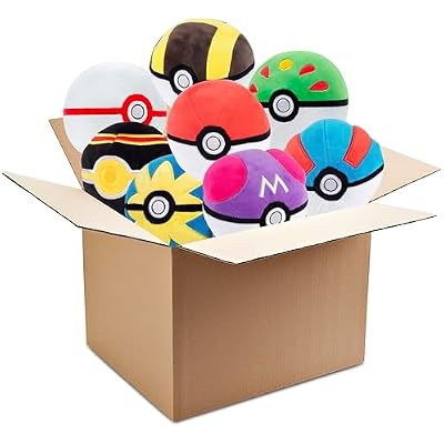 Pokemon Mystery 5 Poke Ball Plush 2-Pack - Get Two Officially Licensed 5 Inch Pokeballs - Authentic Collectible Soft Stuffed Animal Toy Figures - Gift for Kids, Boys, Girls - 2