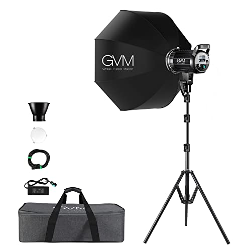 Bi-Color LED Video Light, GVM 200W Photography Lighting with Bowens Mount, Continuous LED Lighting Dimmable 3200K-5600K, CRI97, APP Control System, YouTube, Portrait Studio Lighting Kit with Softbox