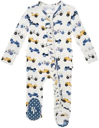 Posh Peanut Baby Boy Footie Pajamas - Soft Viscose Made from Bamboo 2 Way Zipper Sleepers & Onesies