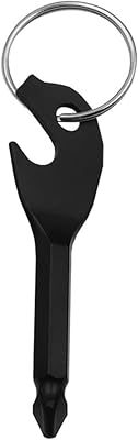 Black Compact Keychain Multifunction Tool Stainless Opener Screwdriver Mini Pry Bar And Lanyard Hole Keychain Screwdriver Tool Multitool Multitools and Accessories