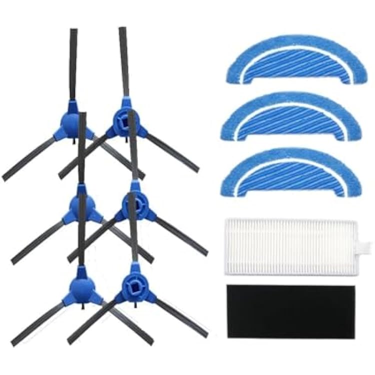 Replacement Robotic Vacuum Cleaner Spare Parts Main Side Brush Hepa Filter Mop.Compatible For Conga 10901099-1790 UltraH