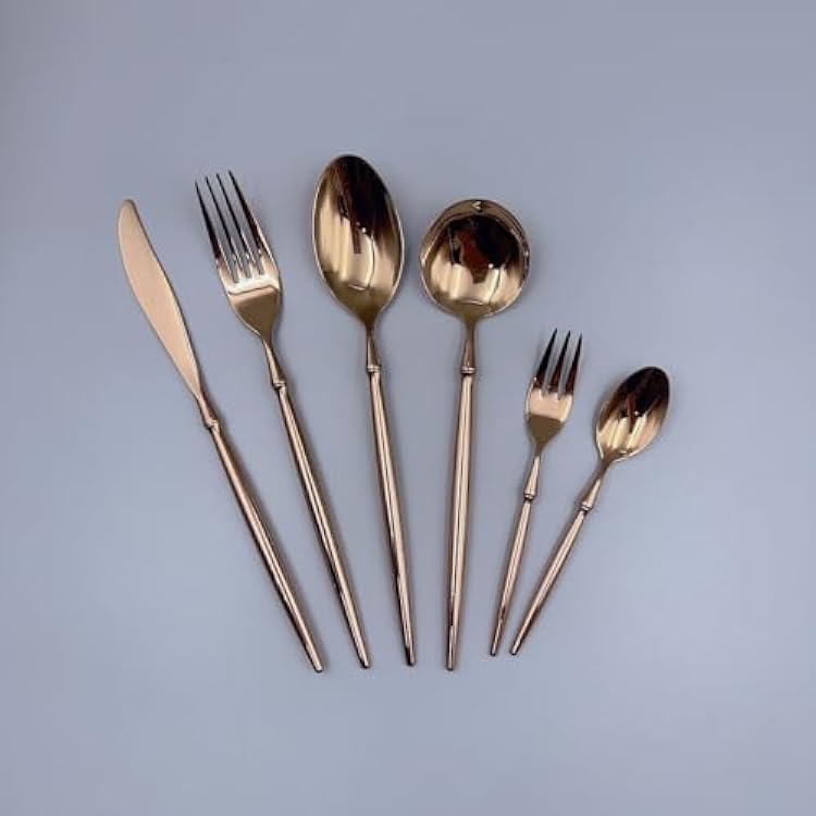 Rose Gold Silverware Set for 8 Flatware Set Stainless Steel Rose Gold Cutlery Set 48pc Modern Tableware Utensils Set for Home Kitchen Restaurant Wedding,Dishwasher Safe Ergonomic Durable ZILNEHZ