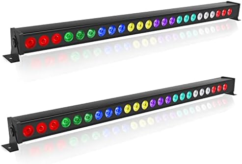 Stage Light Bar, 2Pcs 72W 24LEDs RGB Dj Lights Bar, 3 in 1 Wash Light Bar, Wall Washer Light with DMX Control AutoPlay Sound Activated for Christmas Wedding Dance40 Inches