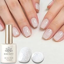 Born Pretty Jelly Gel Nail Polish, Shimmer Glitter Snow Jelly Gel, Milky White Translucent Natural Gel Nail Polish, Manicure Salon DIY for Women Girls 15ML