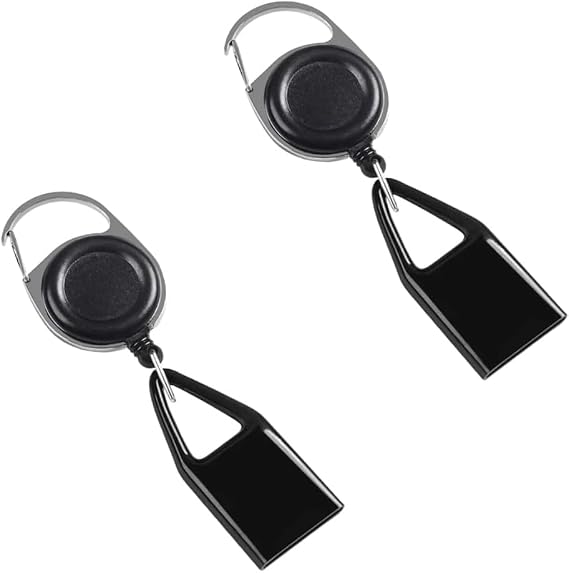 2 Pcs Black Pants Lighter Clip, Retractable Belt, Anti Lost Retractable Lighter Cover Keychain Belt Leash for Fishing Hiking, Protective Cover for Camping House Supplies, Lighter Pouches