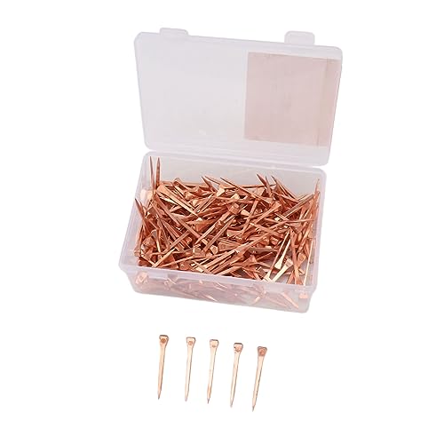250Pcs Horseshoe Nails, Copper Plated Horseshoe Nails, Nail Accessory Horse Equipment Horse Hoof Nail, Horseshoe NAI for Crafts, Horse Training Equestrian Sports 47.5mm E4