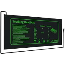 LOCONHA Seedling Heat Mat for Seed Starting,10" x 20.75" Waterproof Heating Pad for Indoor Plants Germination (Black 1 Pack)