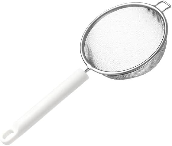Fine Mesh Flour Sifter, Kitchen Strainer with Handle for Baking, Baby Food and Soy Milk