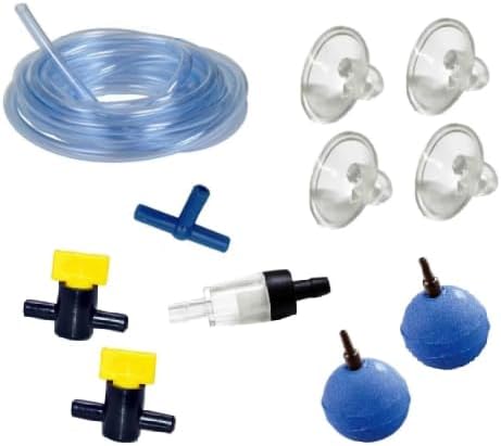 Aquarium Air Engine Set - 5m Air Hose, Valve, Check Valve, Attachment, Air Stone