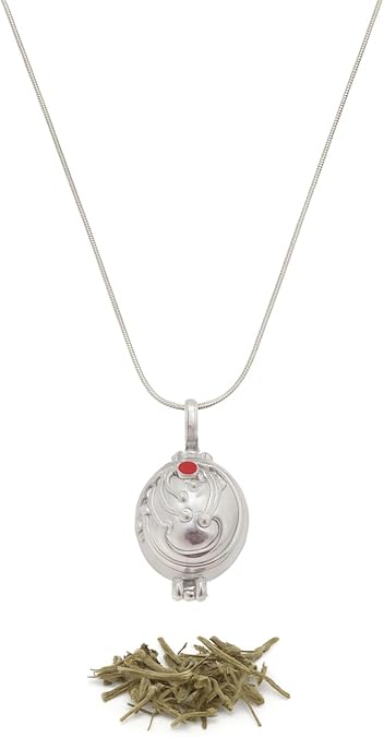 Elena's Necklace Inspired Vervain Herb Filled Locket Necklace Gothic Protection Charm with Real Vervain Inside Herbal Ward Amulet Pendant Gift for Fans of Supernatural & Fantasy Jewelry