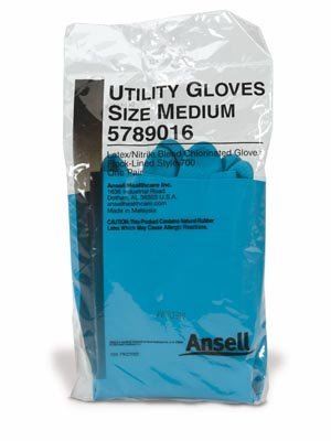 Ansell 5789016 Latex/Nitrile Blend Utility Glove, Medium (Pack of 48)
